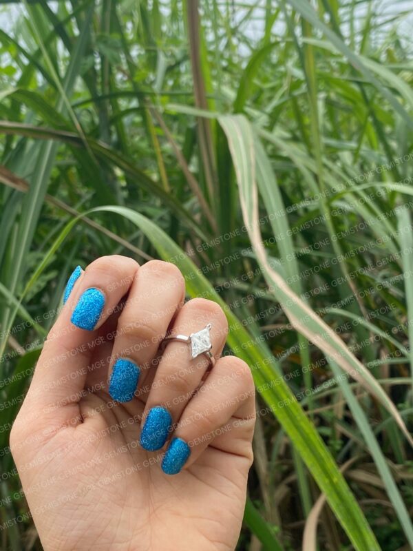 Two Stone Triangle Moissanite Geometrical Engagement Ring