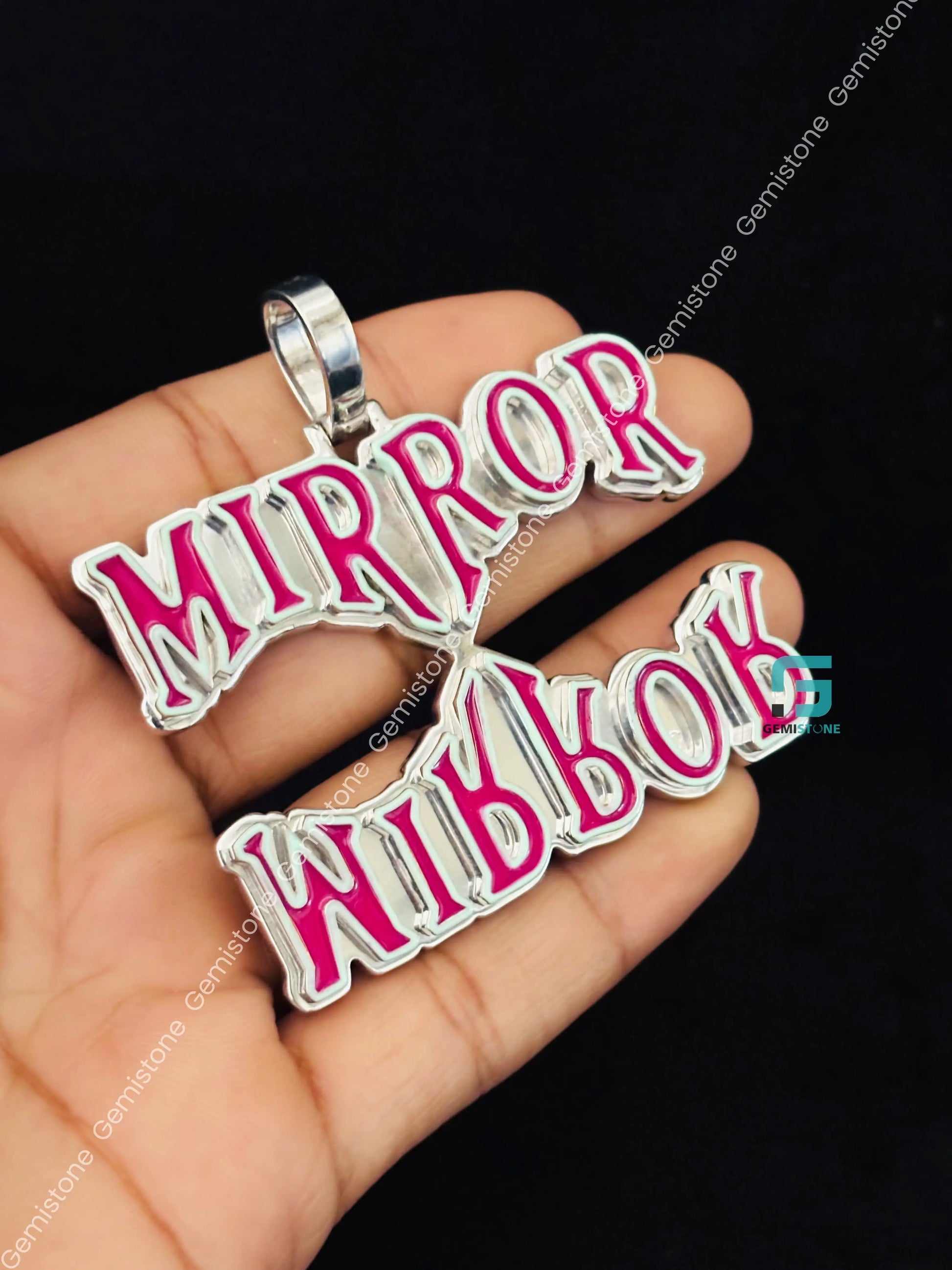 Mirror Enamel Pendant For Him