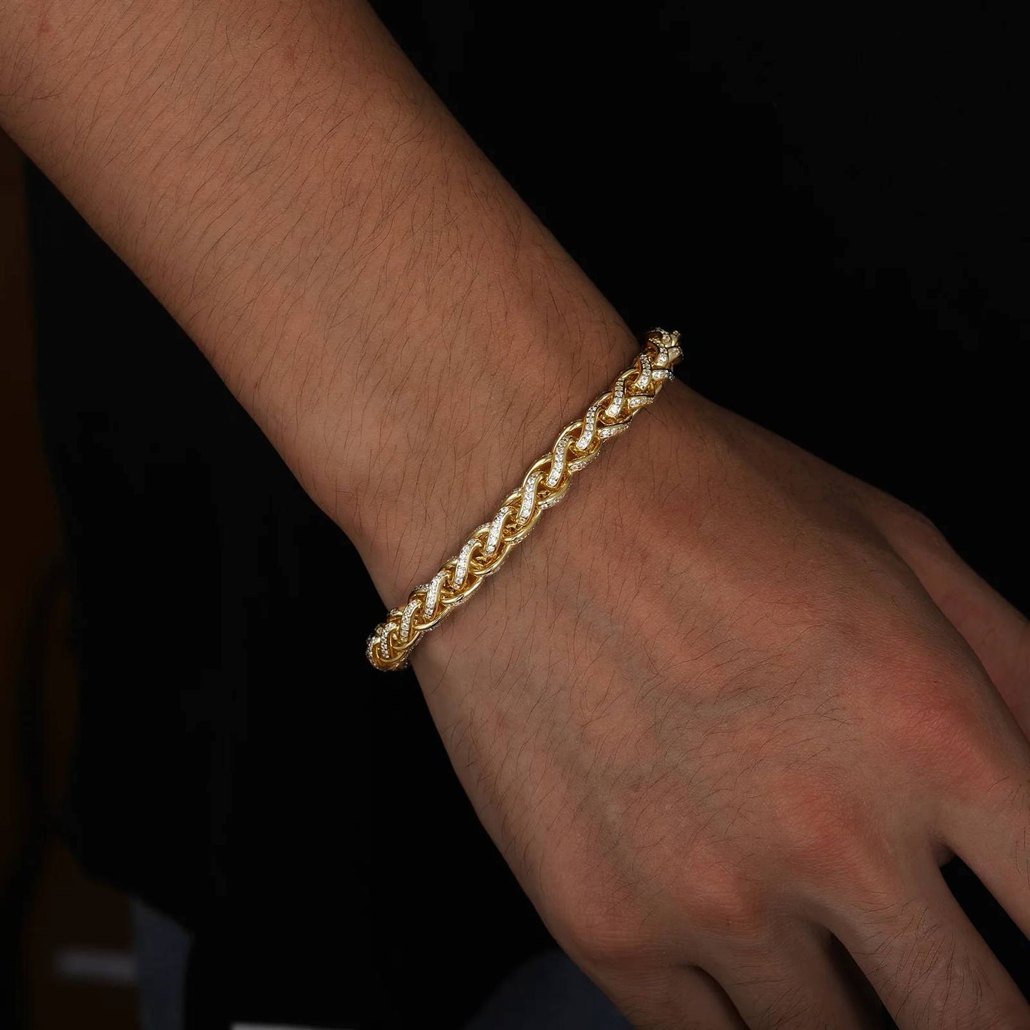 Moissanite-Diamond-Twisted-Link-Chain