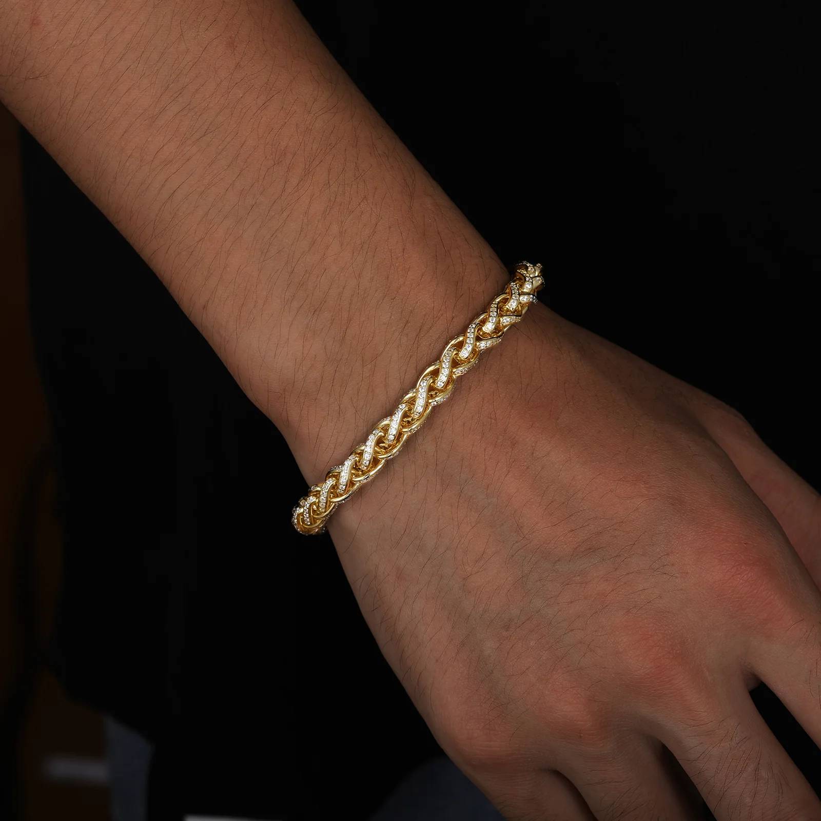Moissanite-Diamond-Twisted-Link-Chain