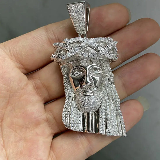 VVS Moissanite Jesus 3D Face Iced Out Hip Hop Pendant