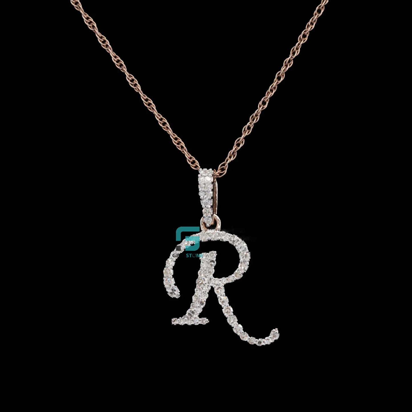 14k Gold Buy Stylish Round Moissanite Diamond R Pendant For Gift