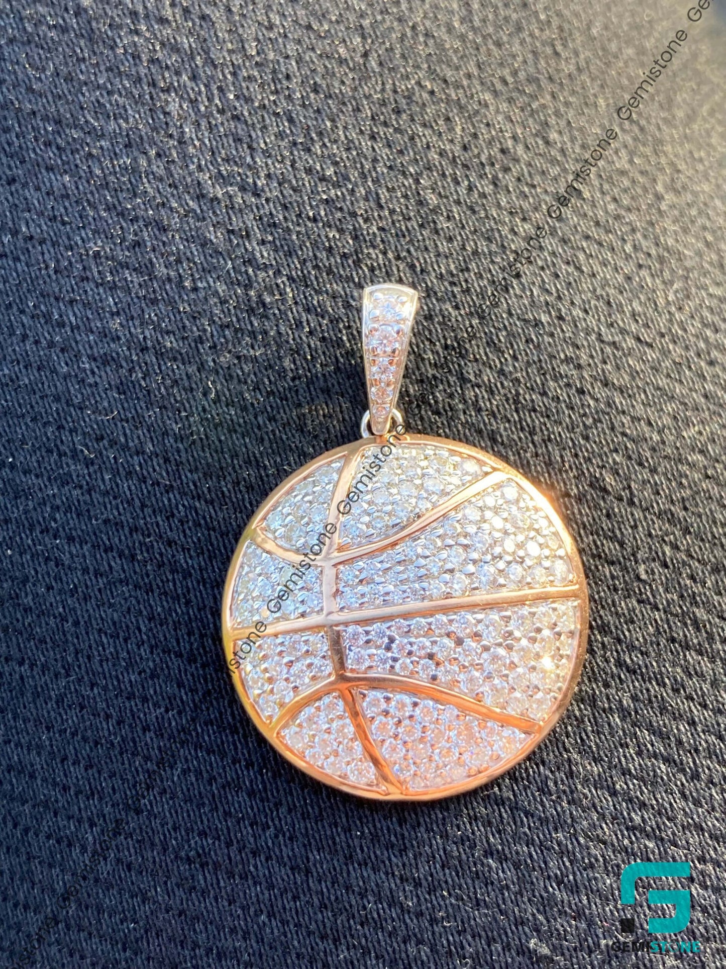 Shop Fully Iced Out Moissanite Diamond Basketball Pendant