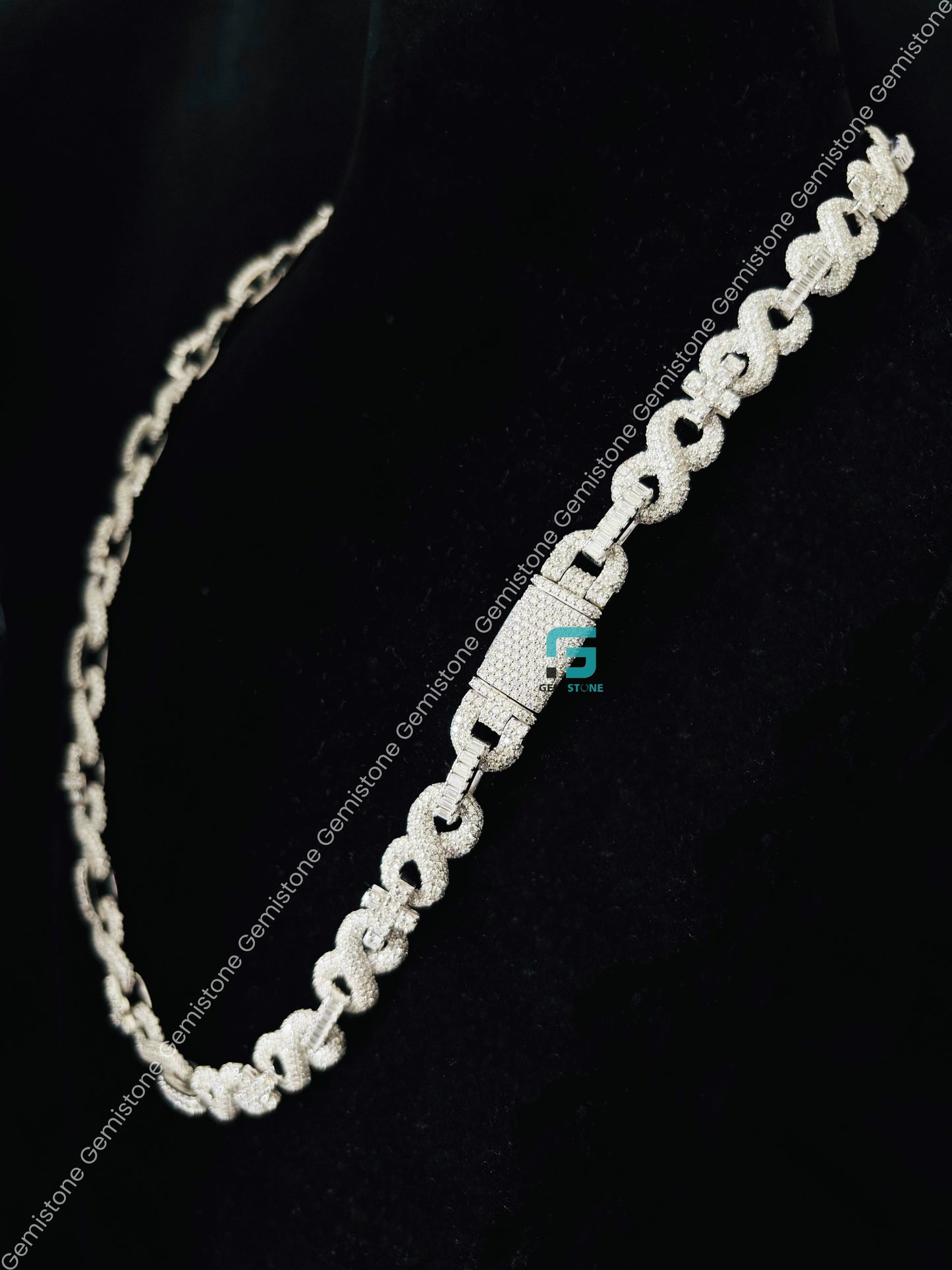 10MM Infinity Link Iced Out Moissanite Hip Hop Chain for Men