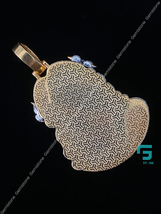 Fully Iced Jesus Moissanite Pendant 925 Silver Gold Plated