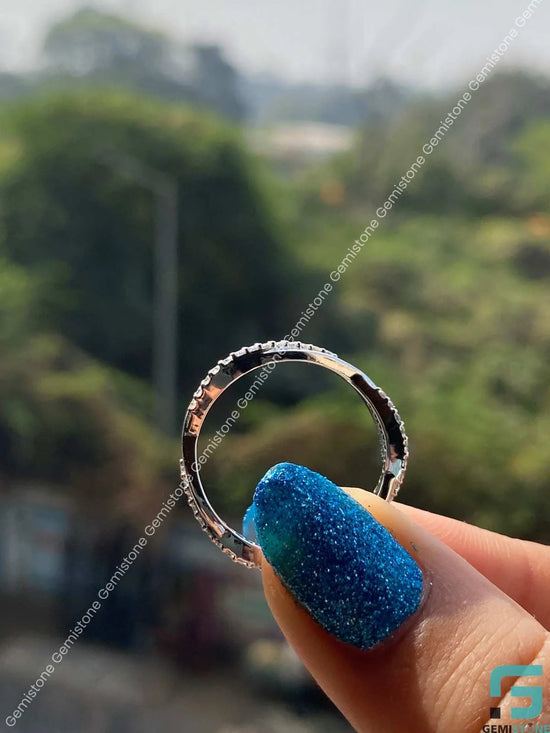 Round Twisted Moissanite Engagement Wedding Stack Band For Her