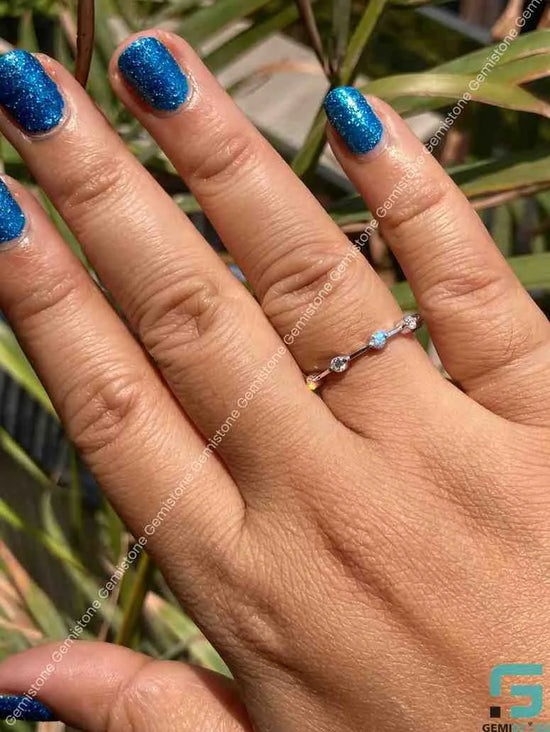 Brilliant Round Cut Moissanite Buble Stack Band For Wedding Ring
