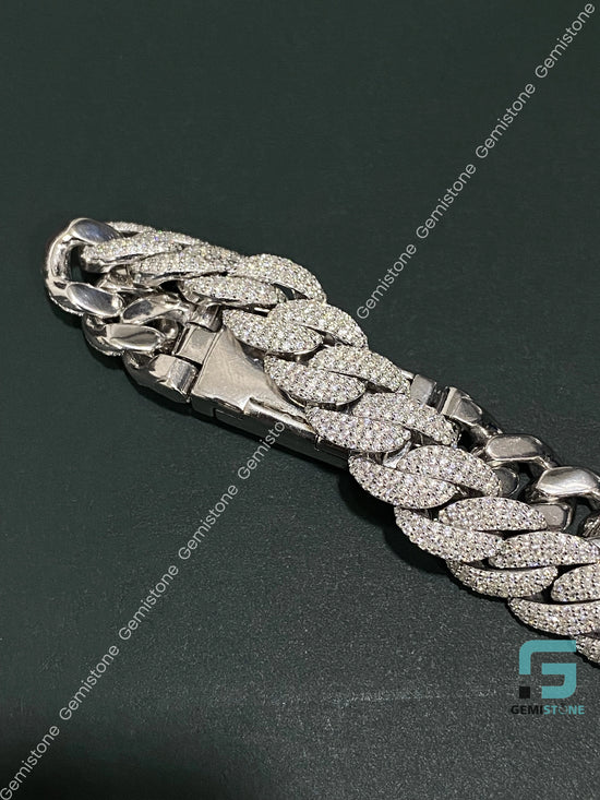 Moissanite 15MM Cuban Link Iced Out Bracelet