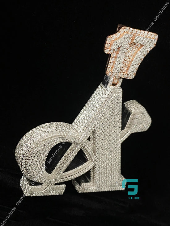 Moissanite 17 A Number Letter Pendant 