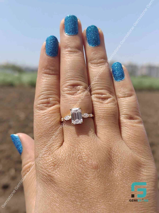Moissanite 3 Stone Ring For Her 
