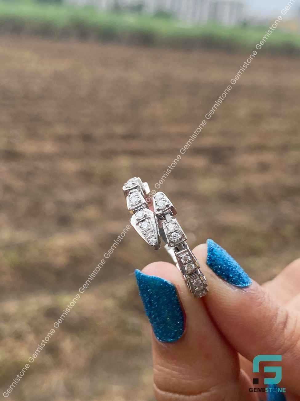 Round Brilliant Cut Open Cuff Adjustable Moissanite Engagement Ring For Her