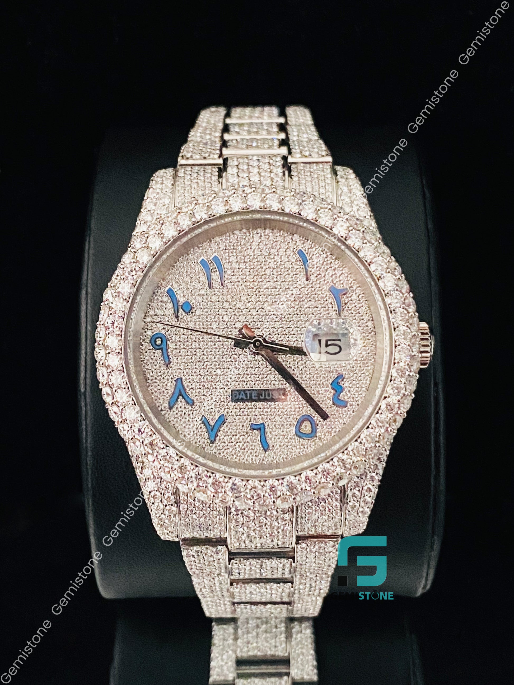 Moissanite Arabic Fully Studded Moissanite Watch