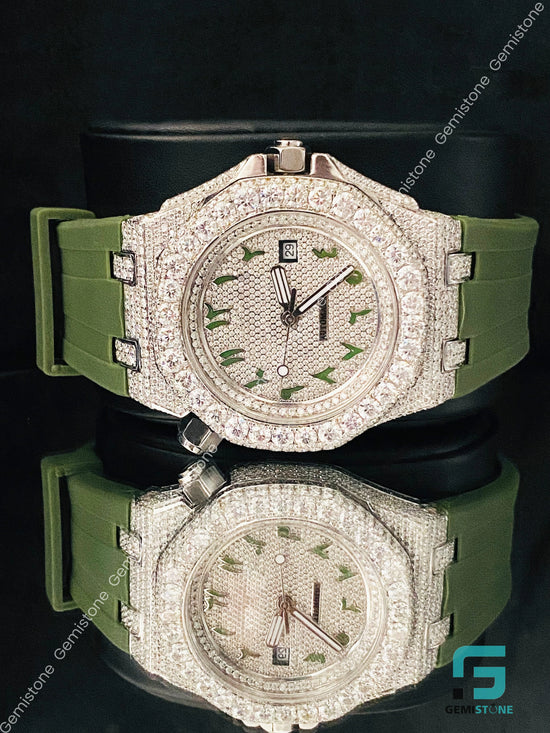Moissanite Arabic Number Hip Hop Watch