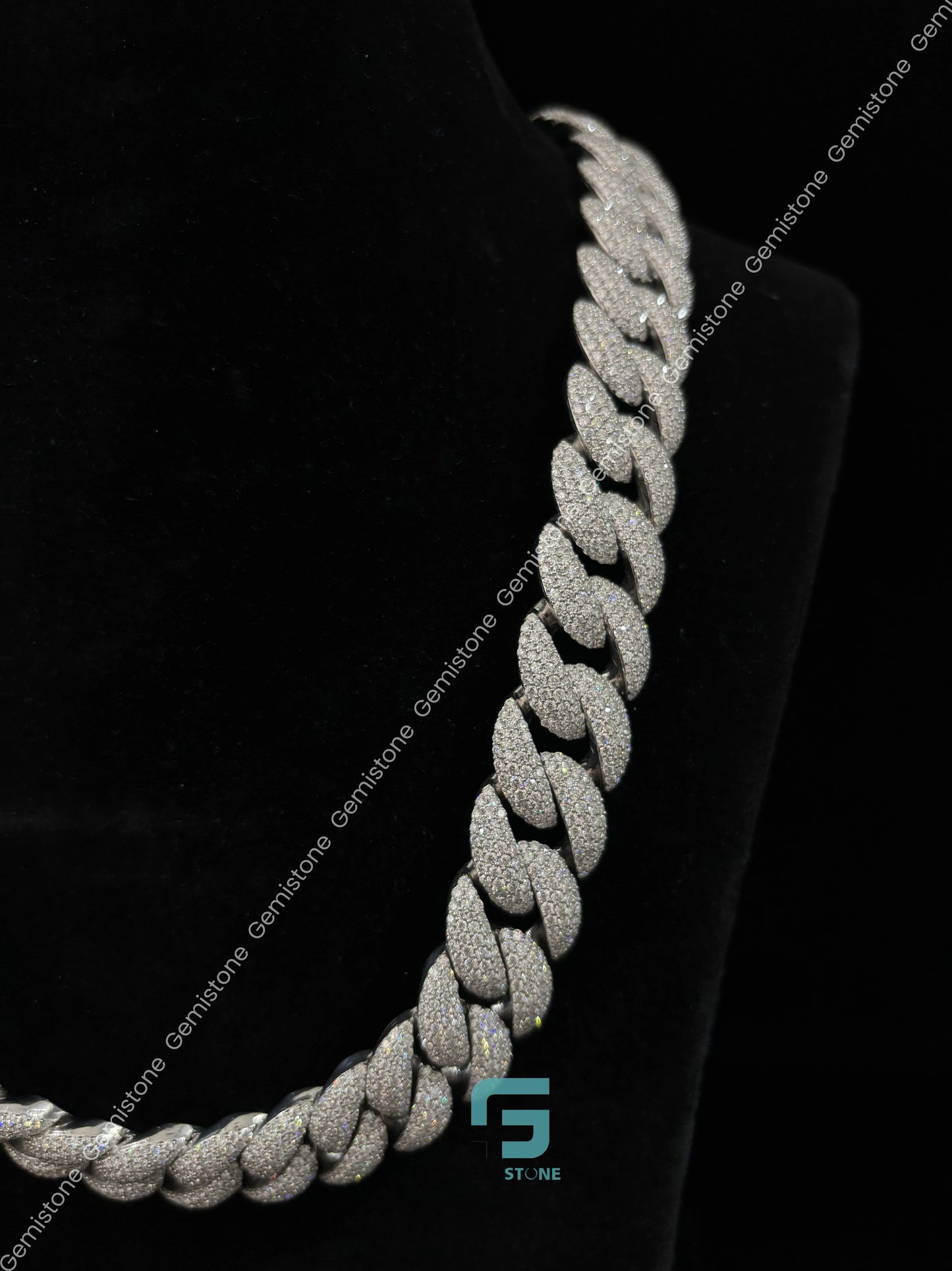 Moissanite Baguette Stainless Steel Custom Name Chain