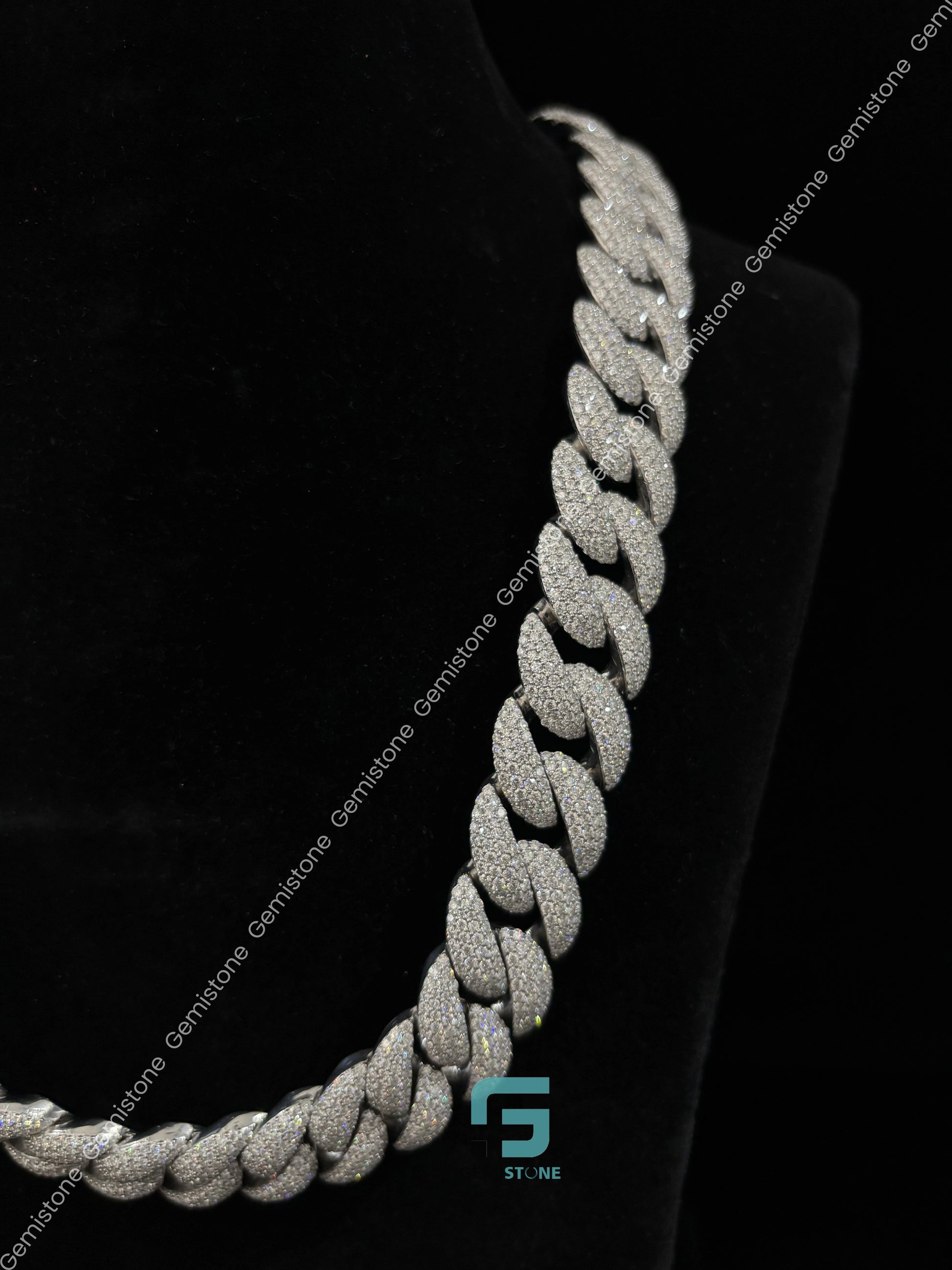 Moissanite Baguette Stainless Steel Custom Name Chain