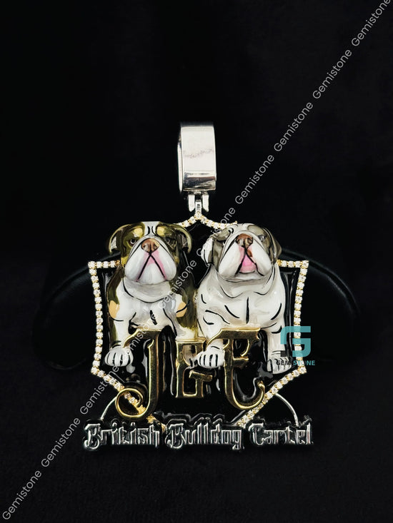 Moissanite Bulldog Pendant
