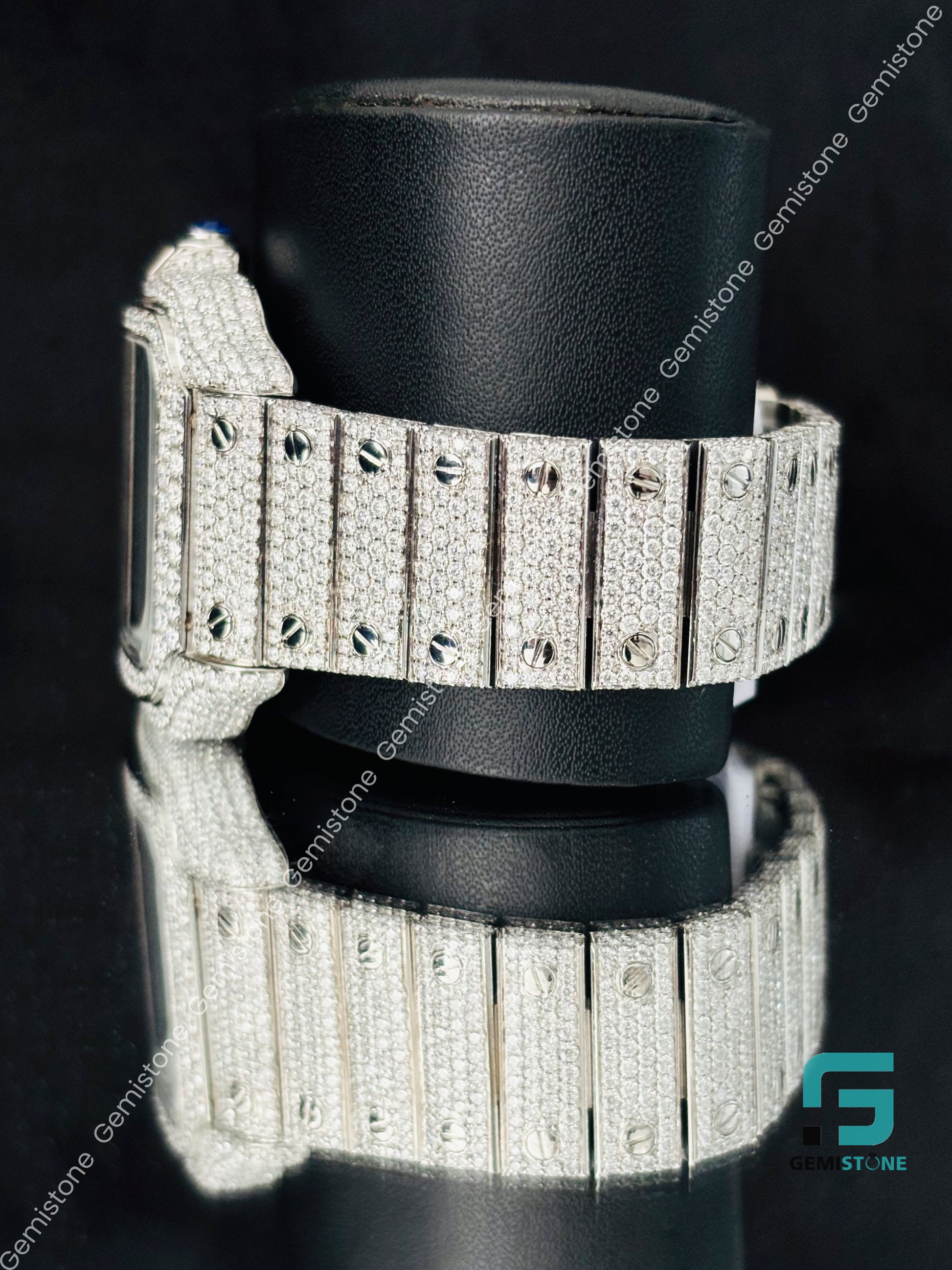 Moissanite Bust Down Hip Hop Watch For Men_s