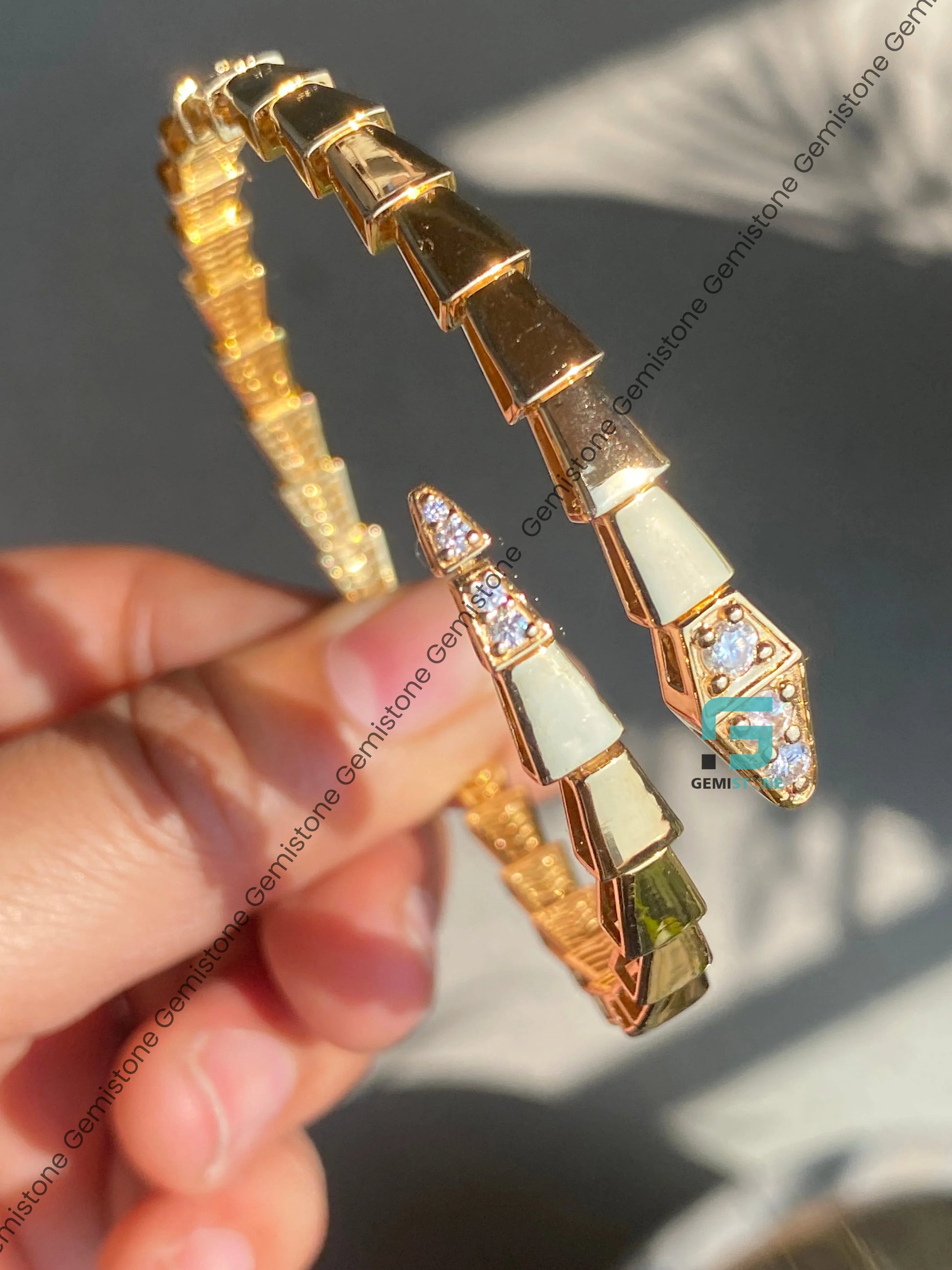 Moissanite Bust Down Snake Bracelete