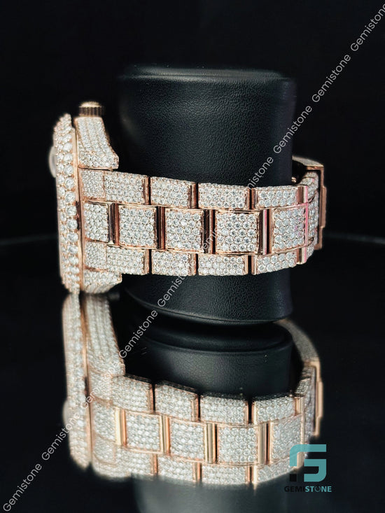 Moissanite Bust Down White Bar Moissanite Watch