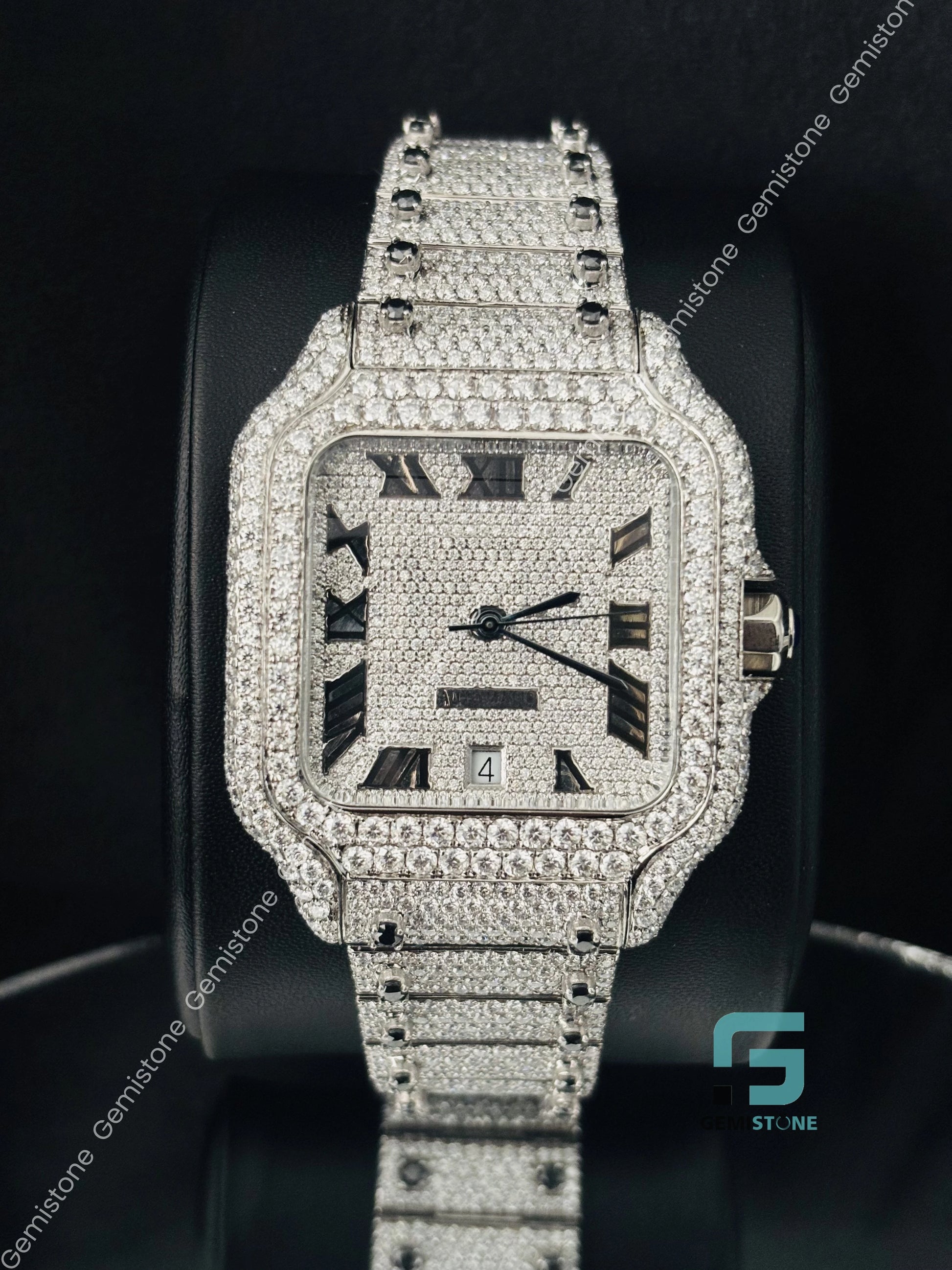 Moissanite Catier Luxury Fully Studded Watch for Men