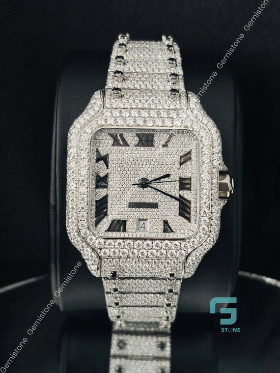 Moissanite Catier Luxury Fully Studded Watch for Men