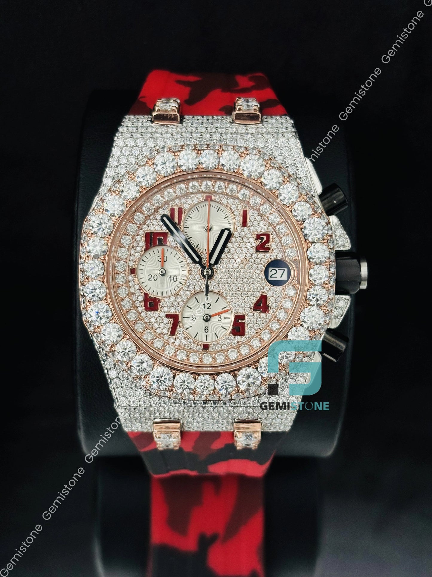 Moissanite Chronograph Iced Out watch For Him