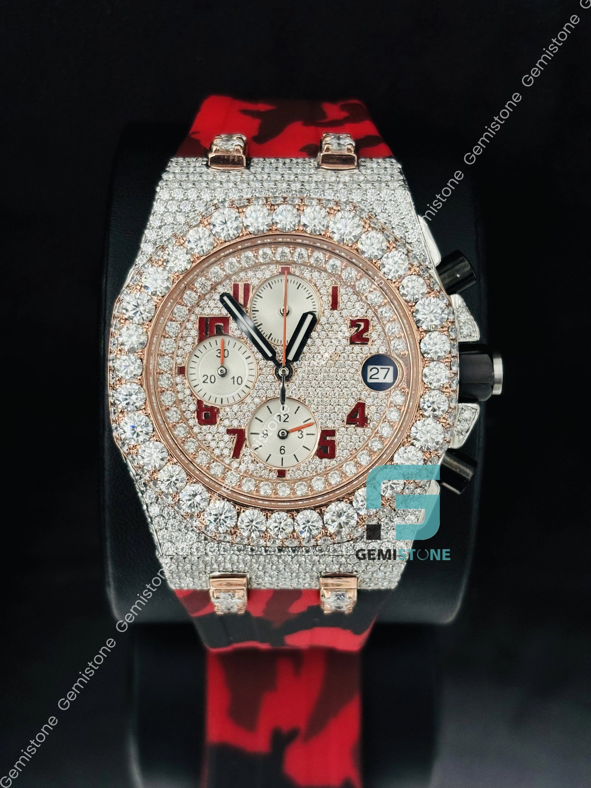 Moissanite Chronograph Iced Out watch For Him