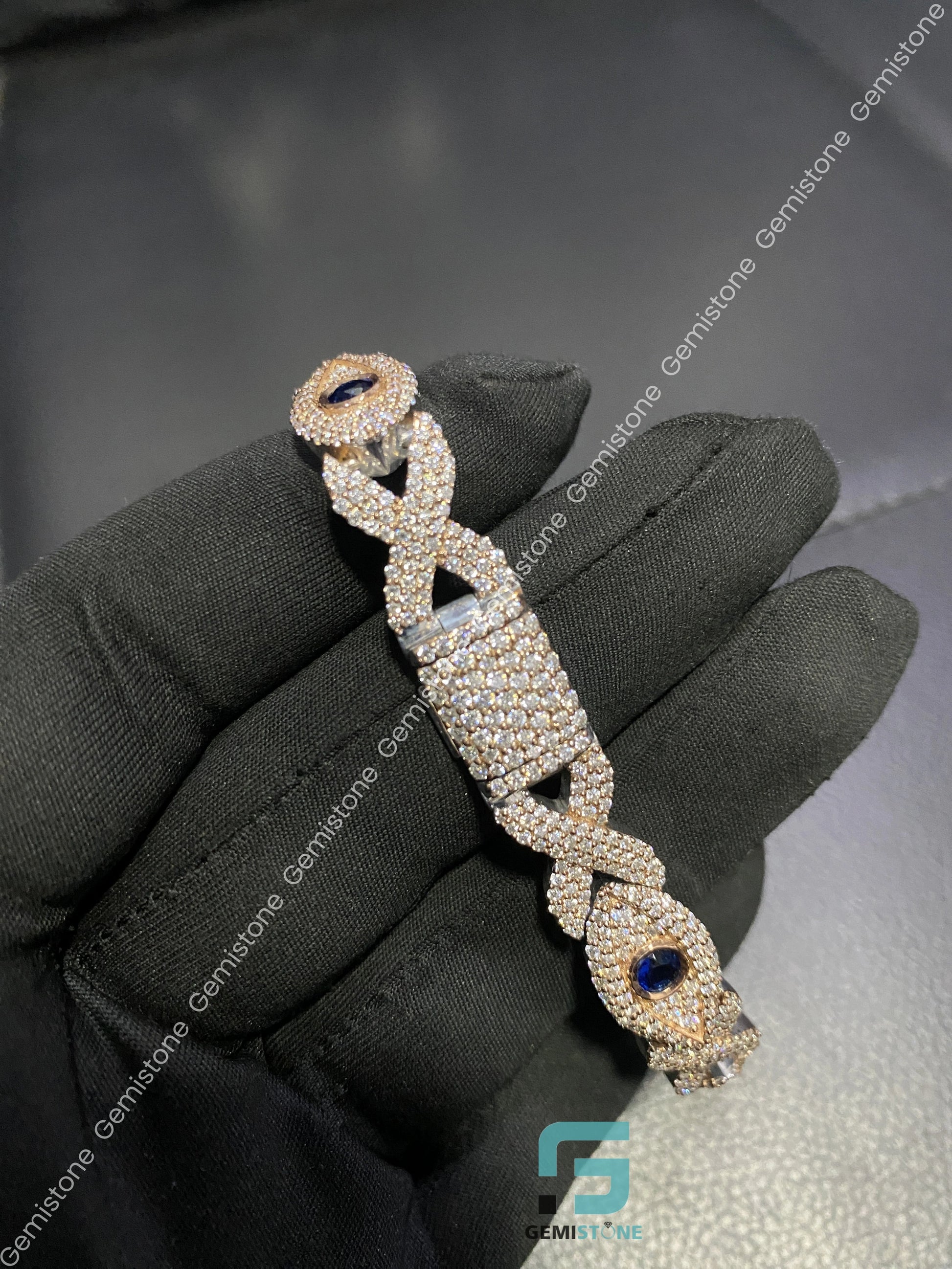 Moissanite Criss Cross Bracelet for Him