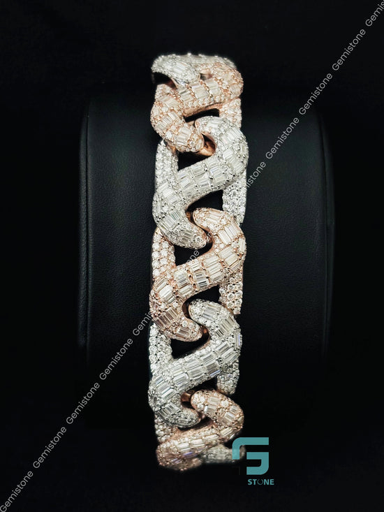 Moissanite Cuban Iced Out Baguette Bracelet