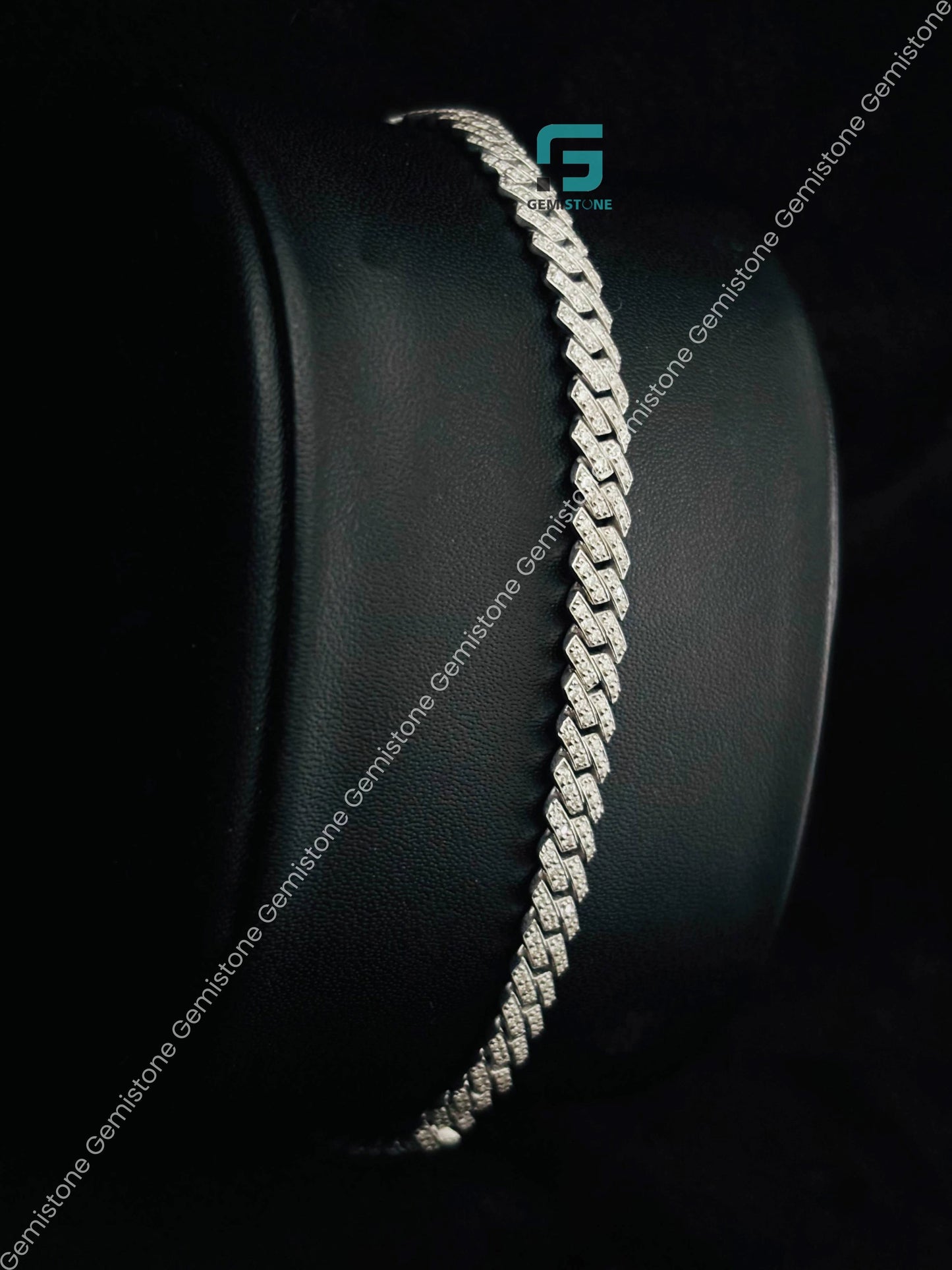 Moissanite Cuban link Bracelet