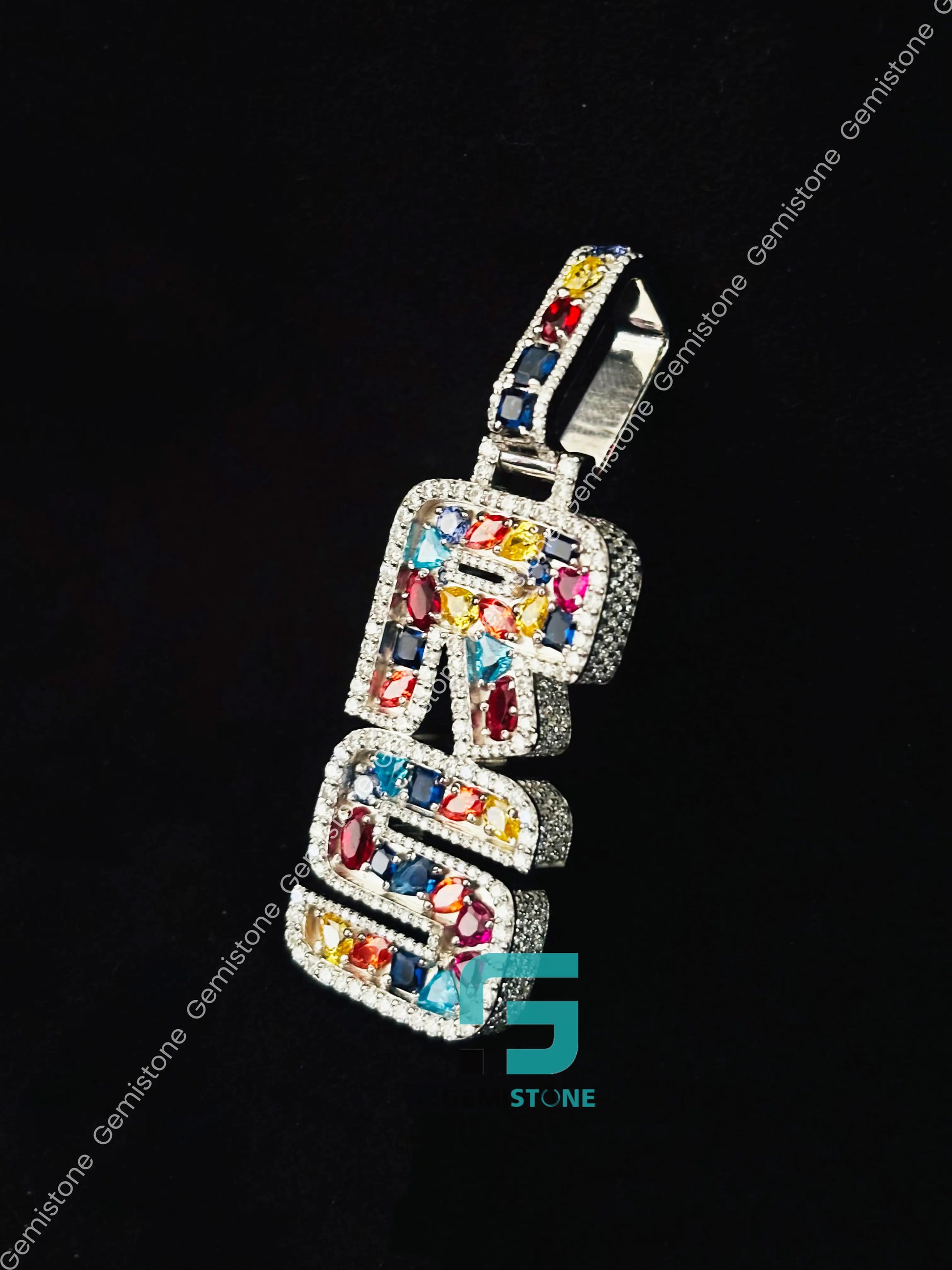 Moissanite Cushion Colorful Diamond Pendant