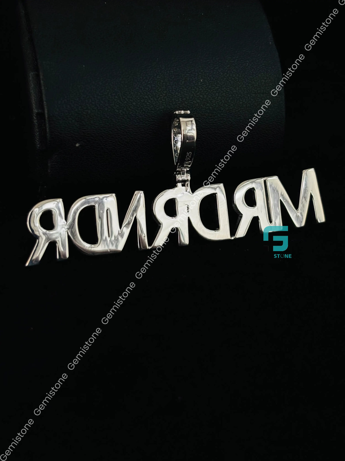 Moissanite Custom Name MRDRNDR Name Pendant For Men