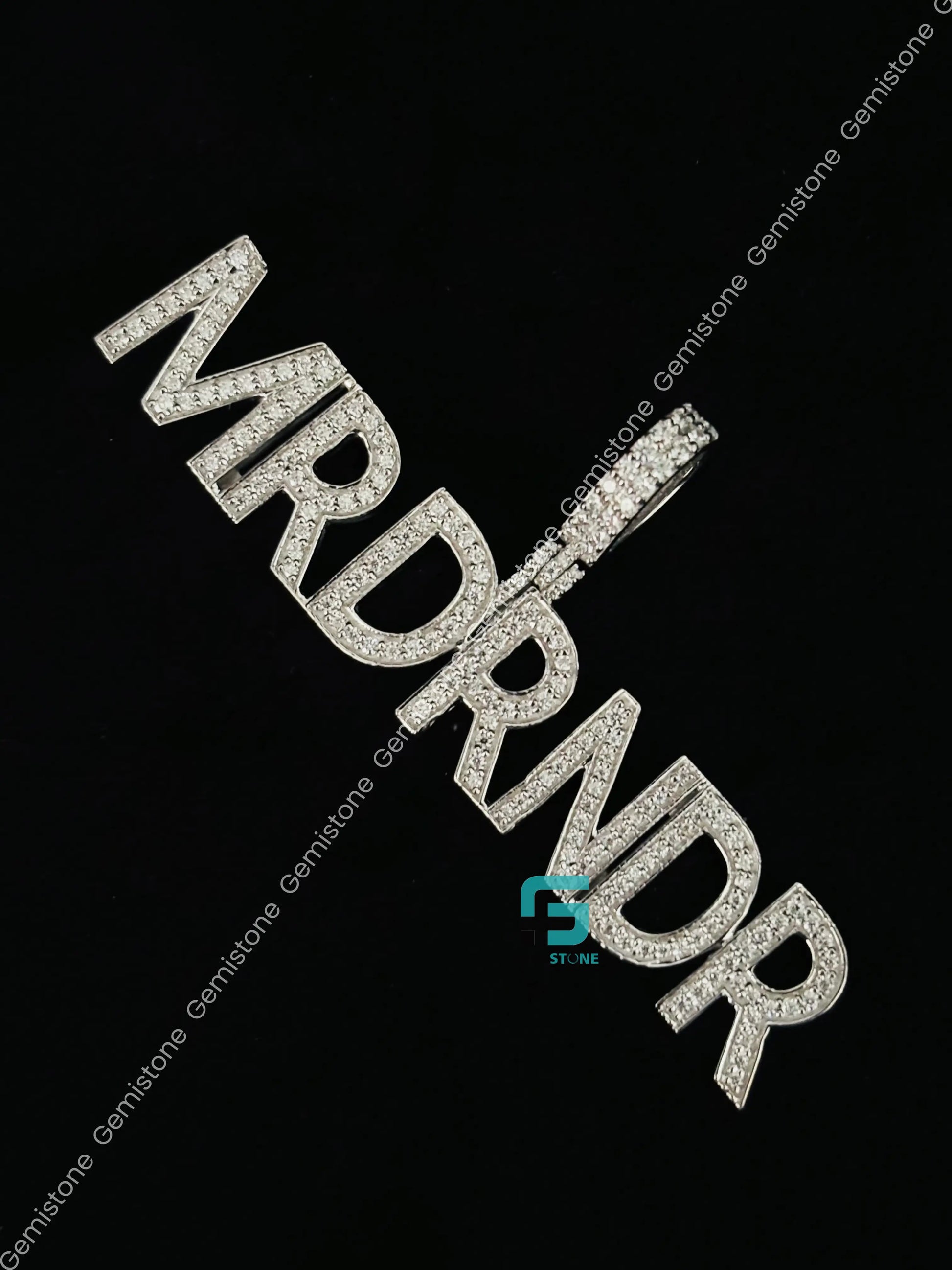 Moissanite Diamond Custom Name MRDRNDR Name Pendant For Men