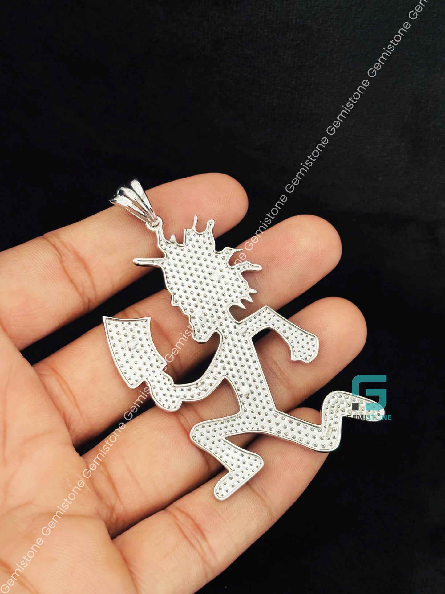 Moissanite Diamond Hatchet Man Pendant