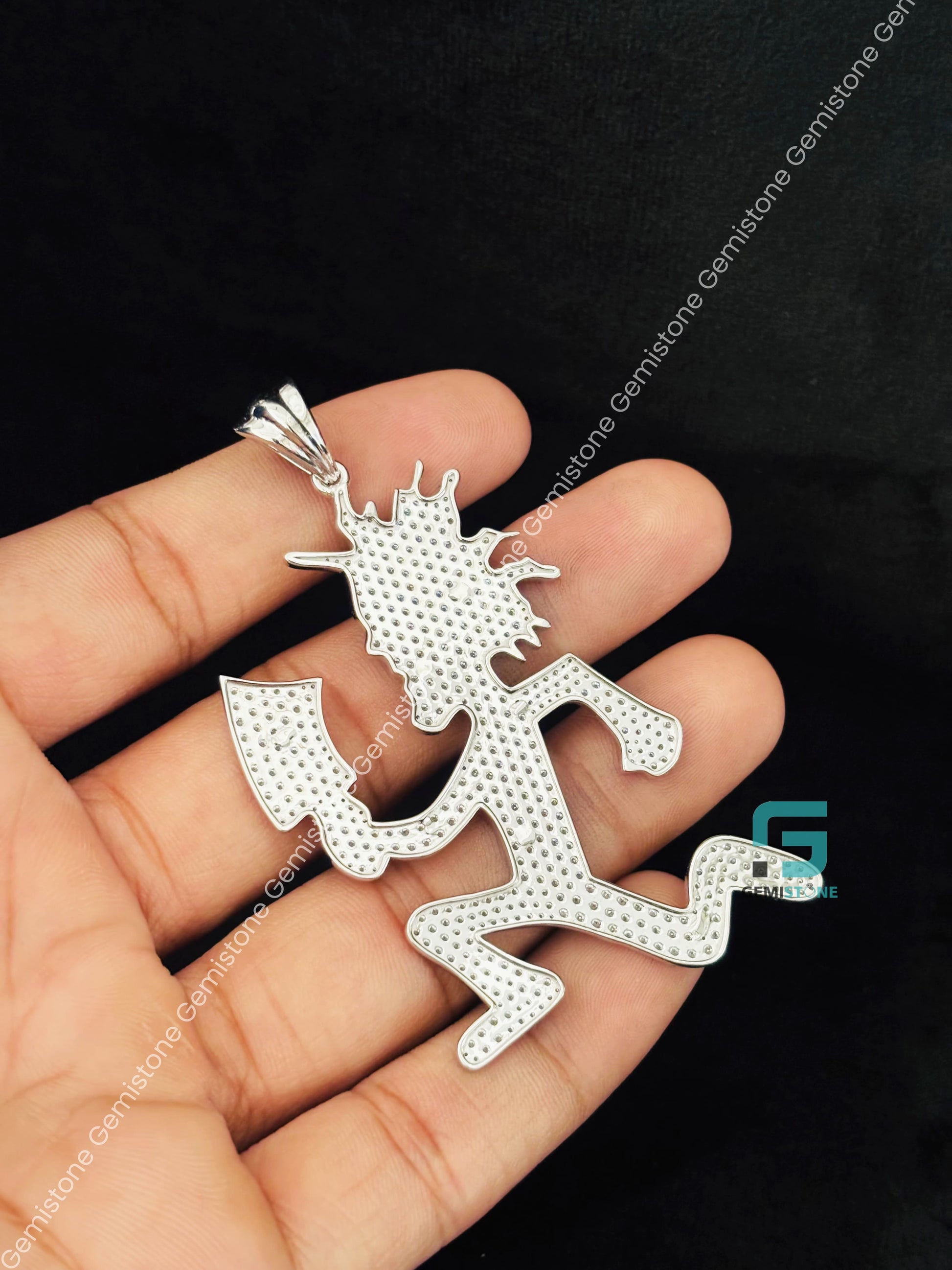 Moissanite Diamond Hatchet Man Pendant