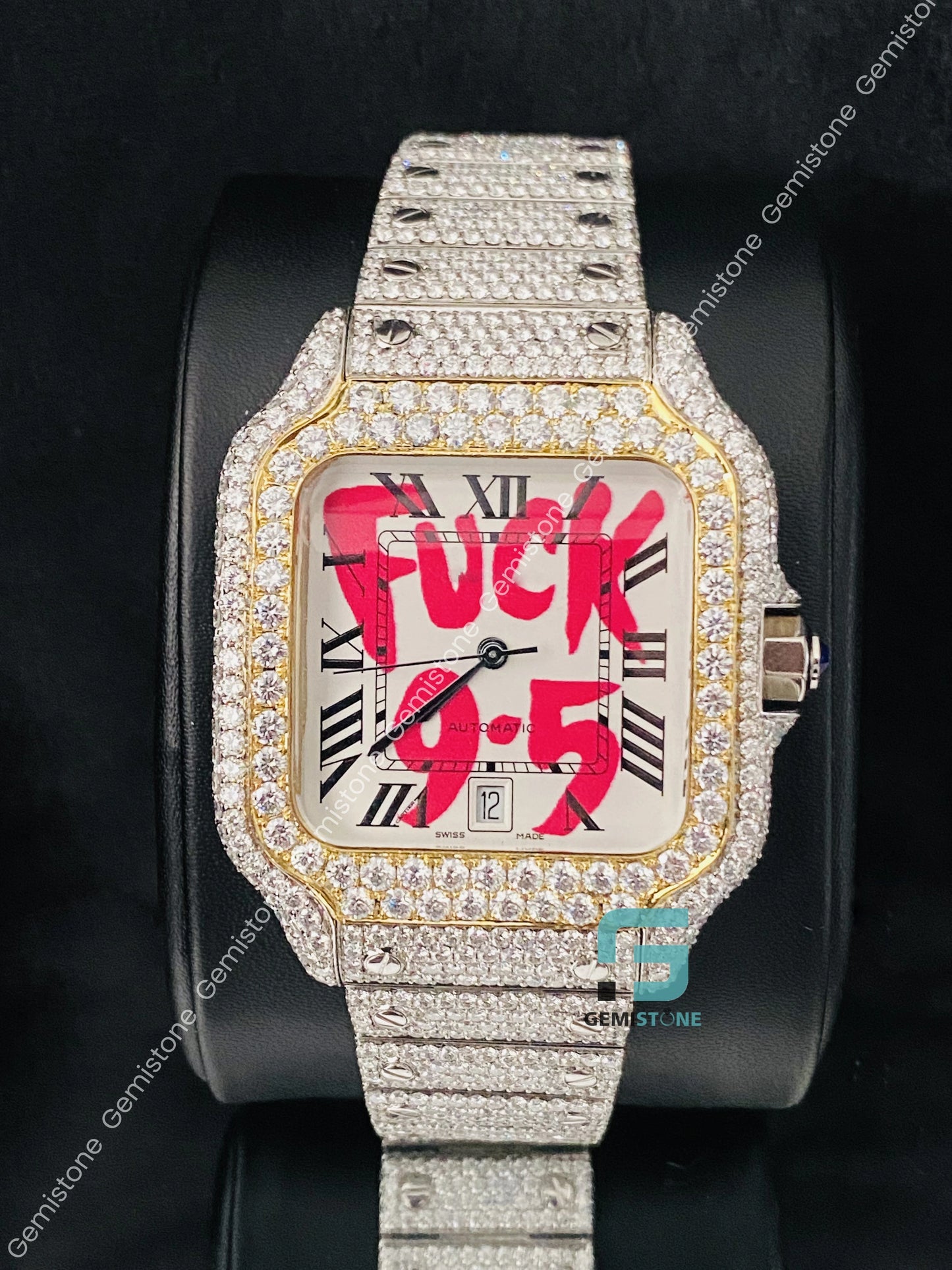 Moissanite Dual Tone Cartier Watch