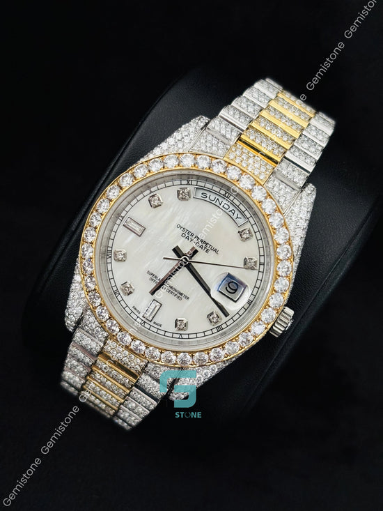 Moissanite Dual Tone Rolex Day just Watch
