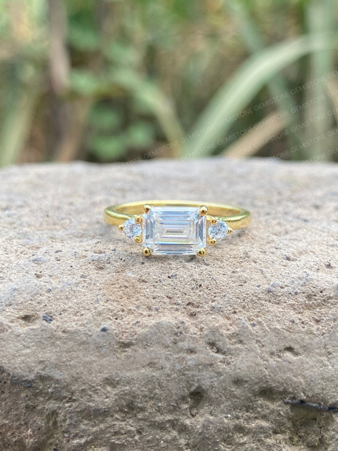 Moissanite Emerald Cut Ring For Women
