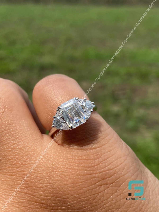 Moissanite Emerald Cut Wedding Ring