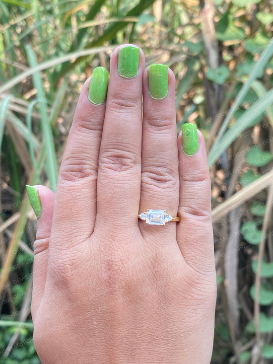 Moissanite Emerald Ring For Her