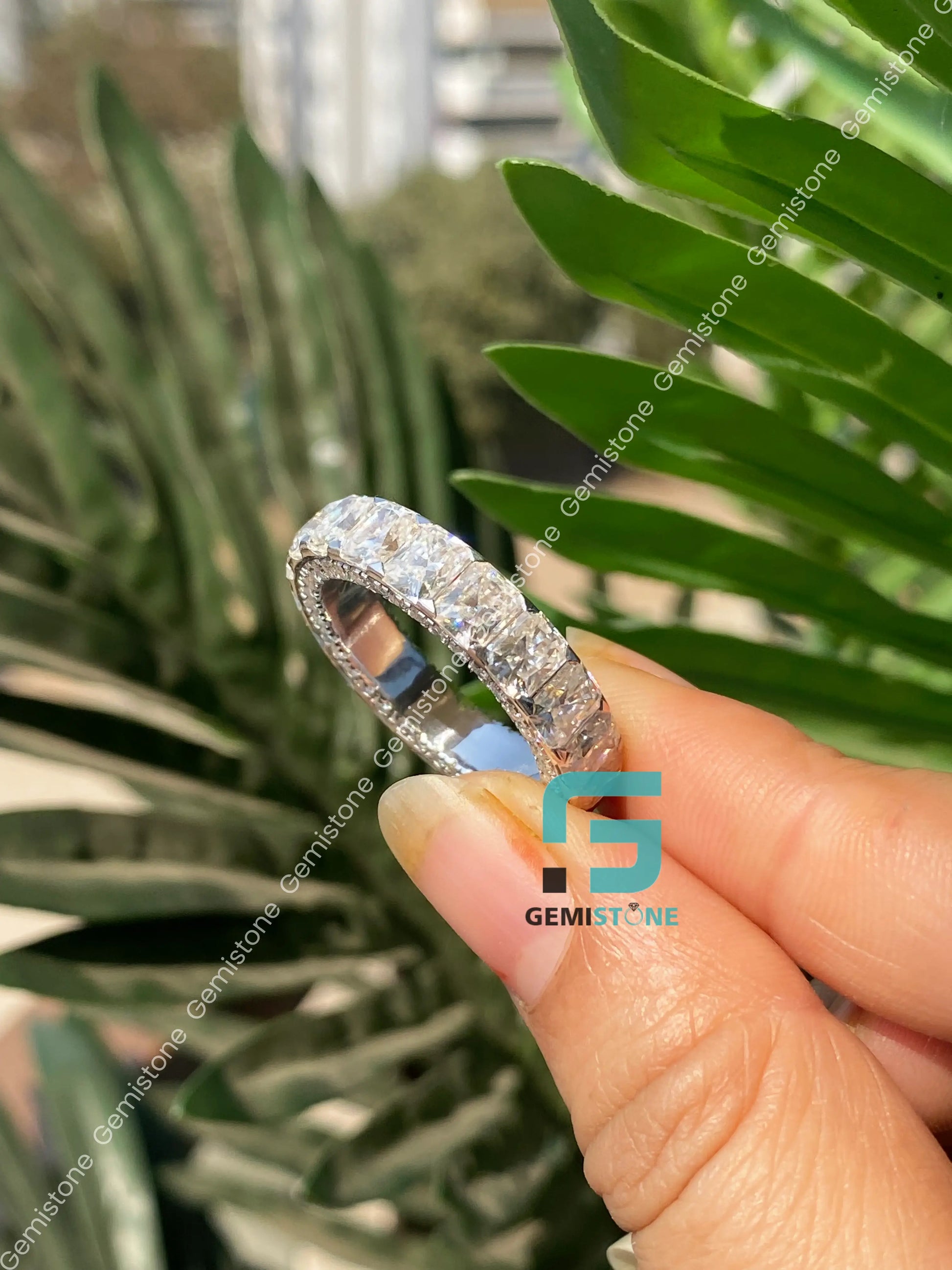 Moissanite Full Eternity Stacking Band