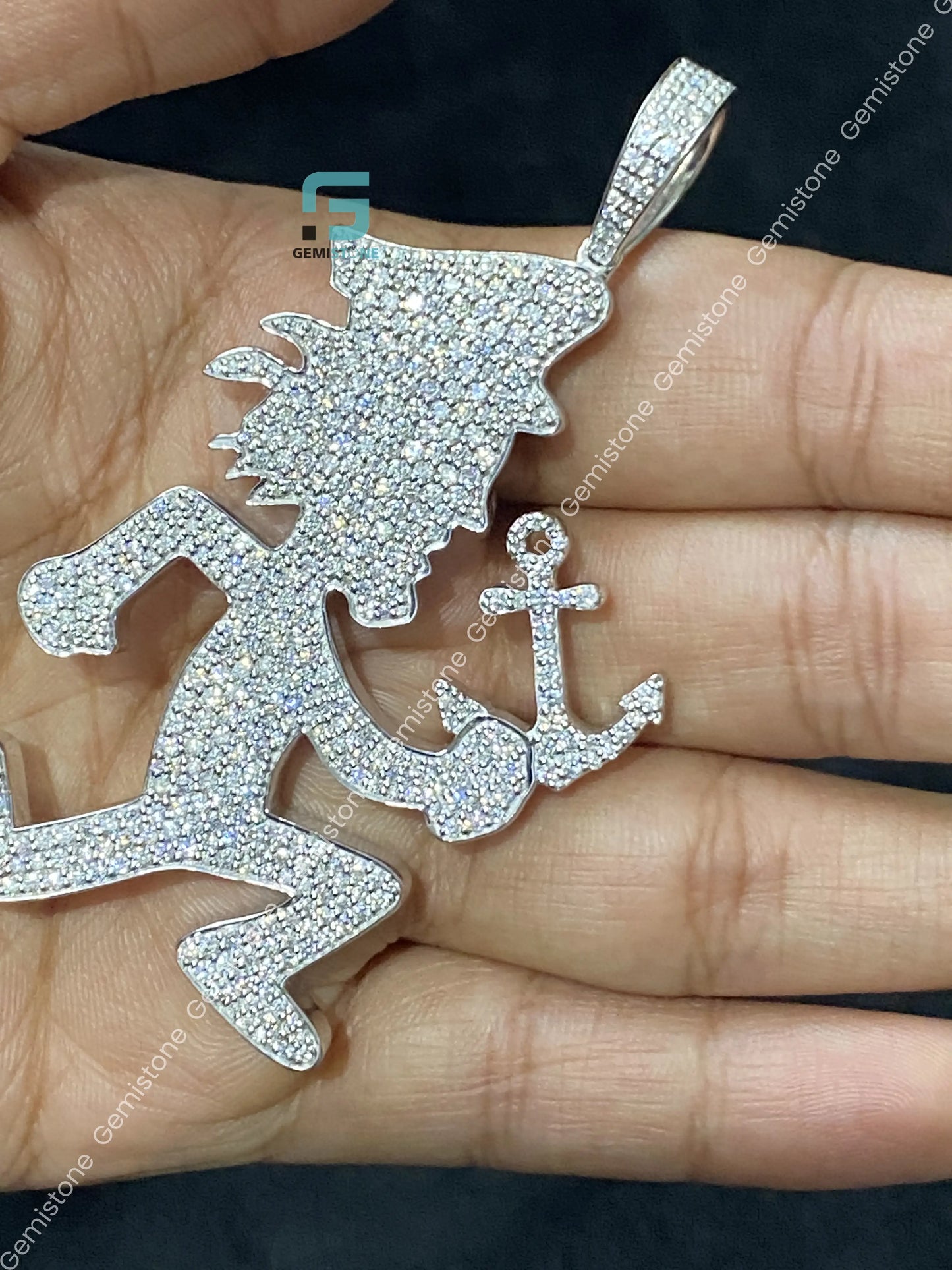 Moissanite_Fully_Iced_Hatchet_Man_Pendant