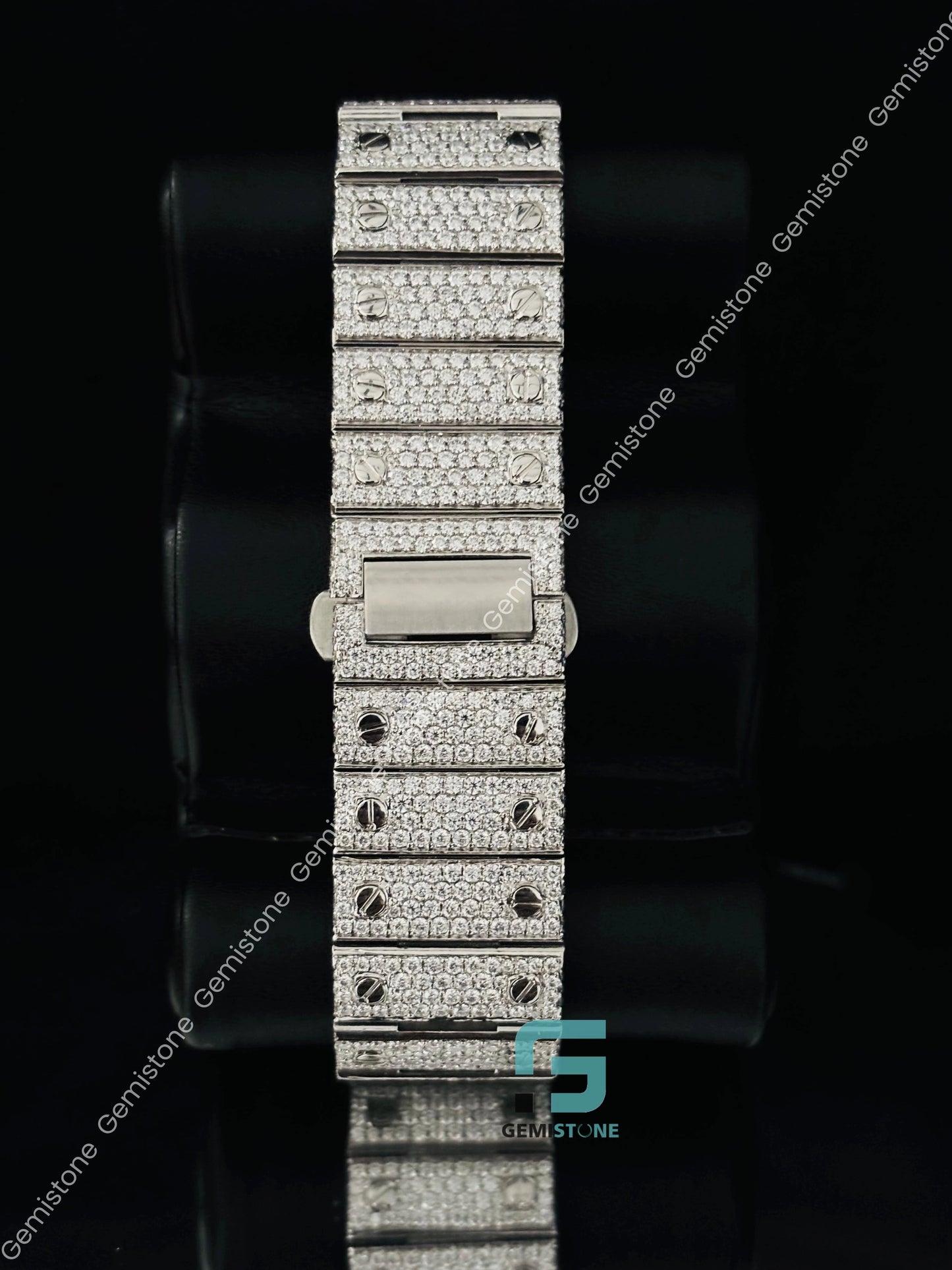 Moissanite Fully Studded Chocolate Dial Watch