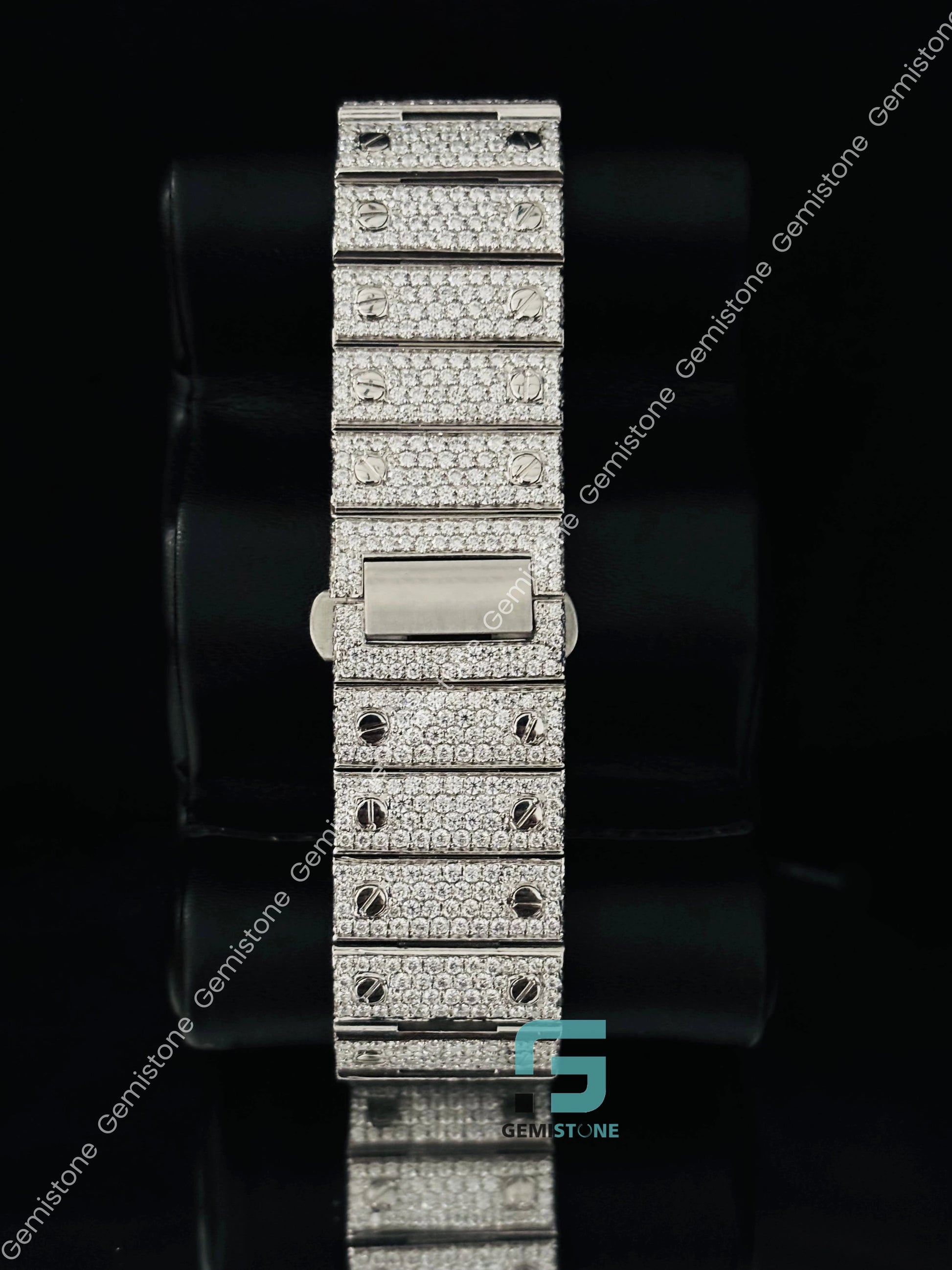 Moissanite Fully Studded Chocolate Dial Watch