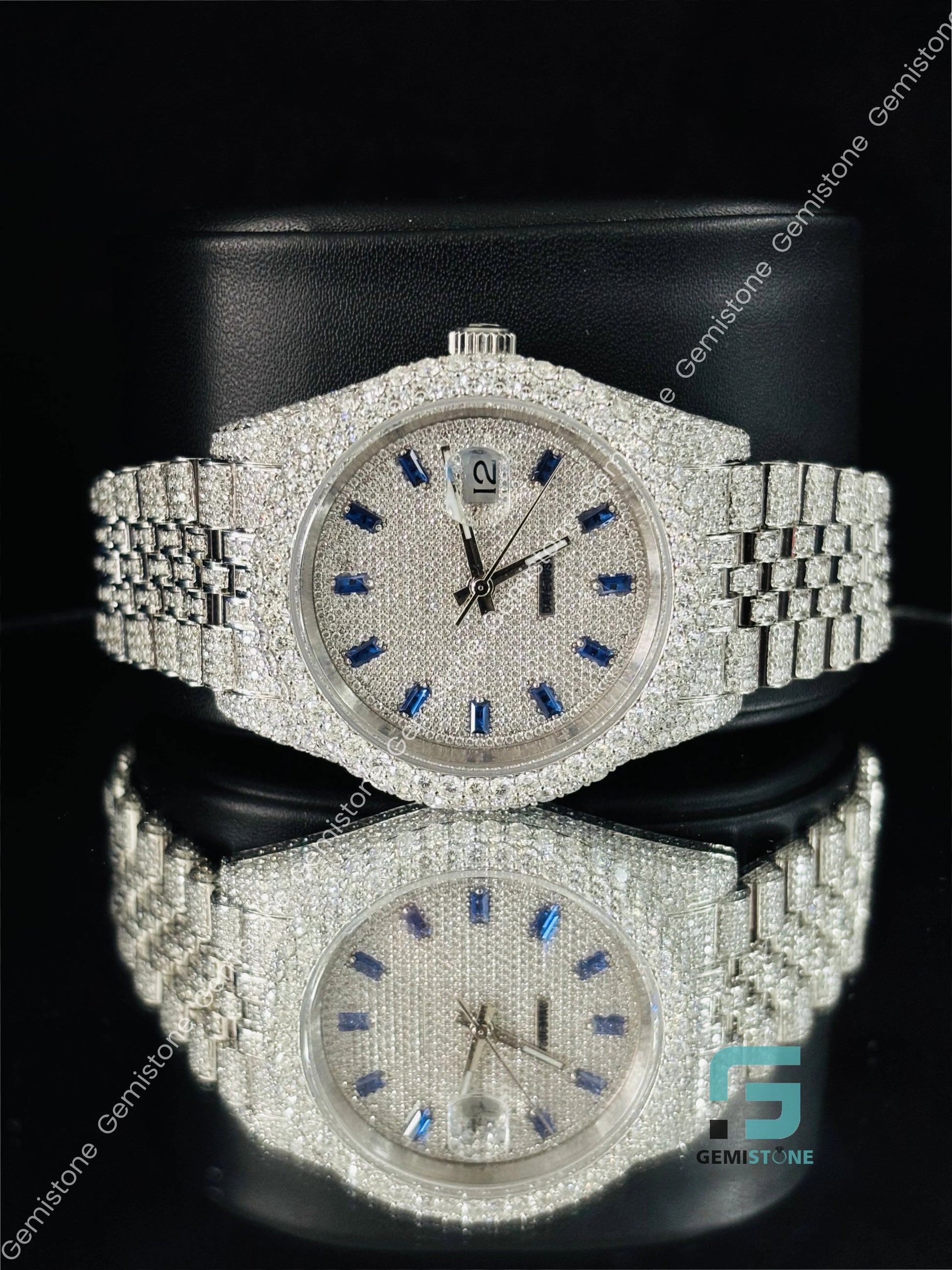 Moissanite Fully Studded Luxury Watch For Men
