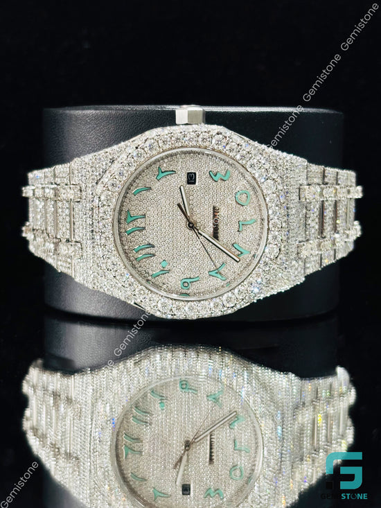 Moissanite Green Arabic Number Moissanite Watch