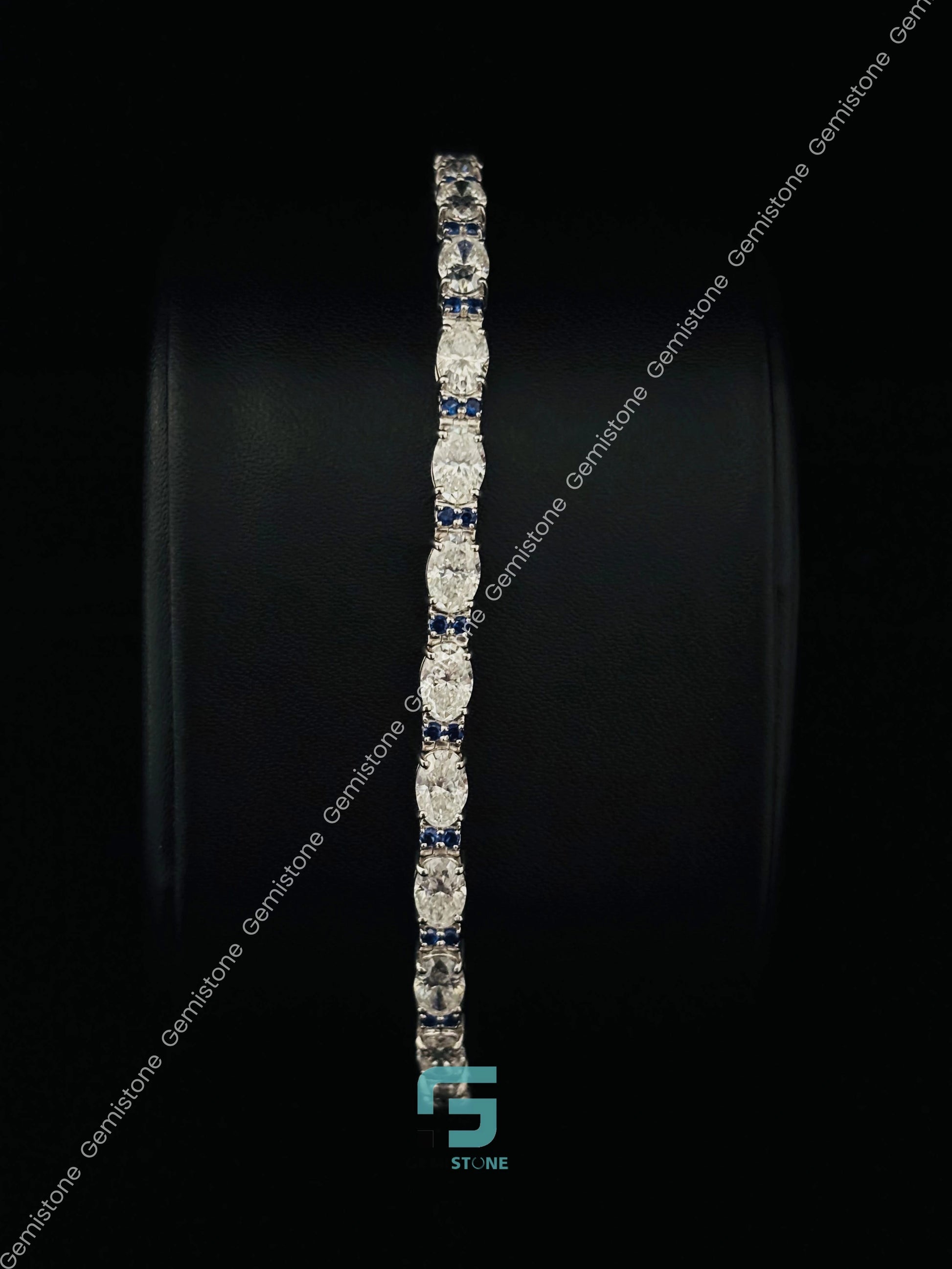 Moissanite Green Round Bust Down Tennis Bracelet