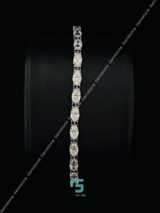 Moissanite Green Round Bust Down Tennis Bracelet