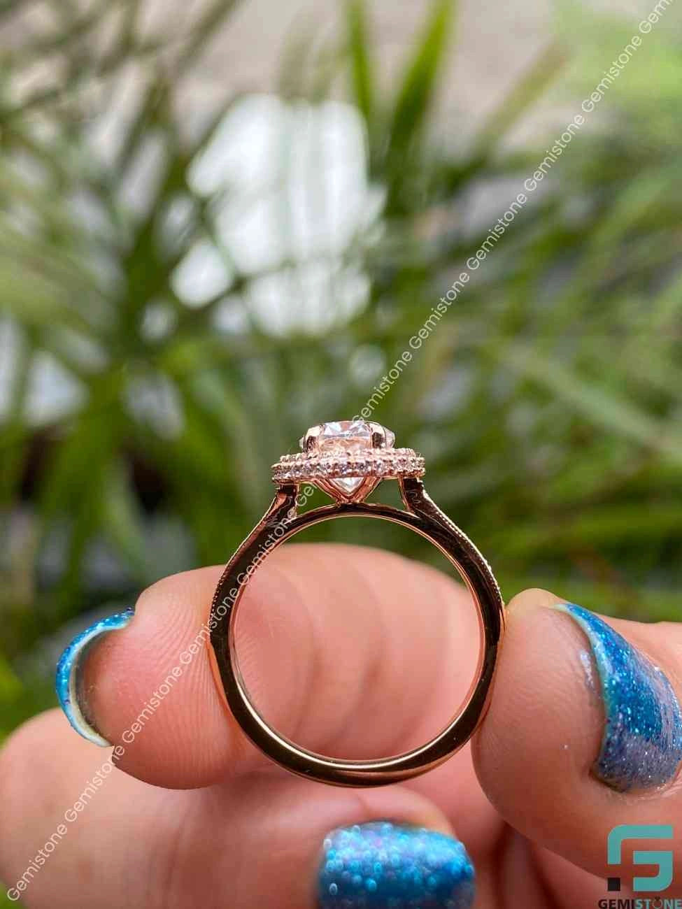 Moissanite Hidden Halo Ring