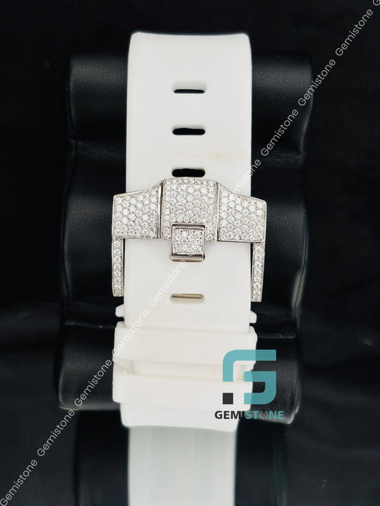 Moissanite Hip Hop Bust Down Silicon Belt Watch